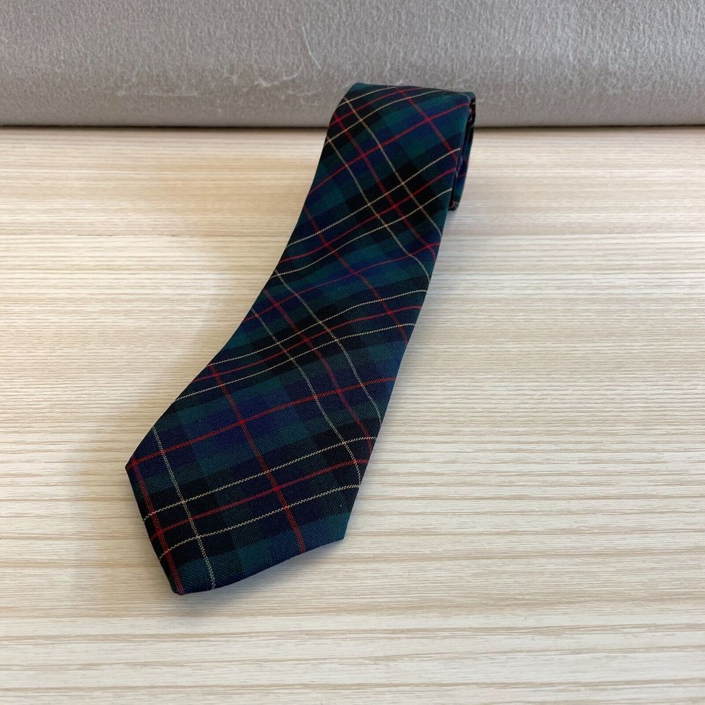 Pendleton 100 Virgin Wool Plaid Necktie‎ Classic Tartan Blue Red Gold Mens